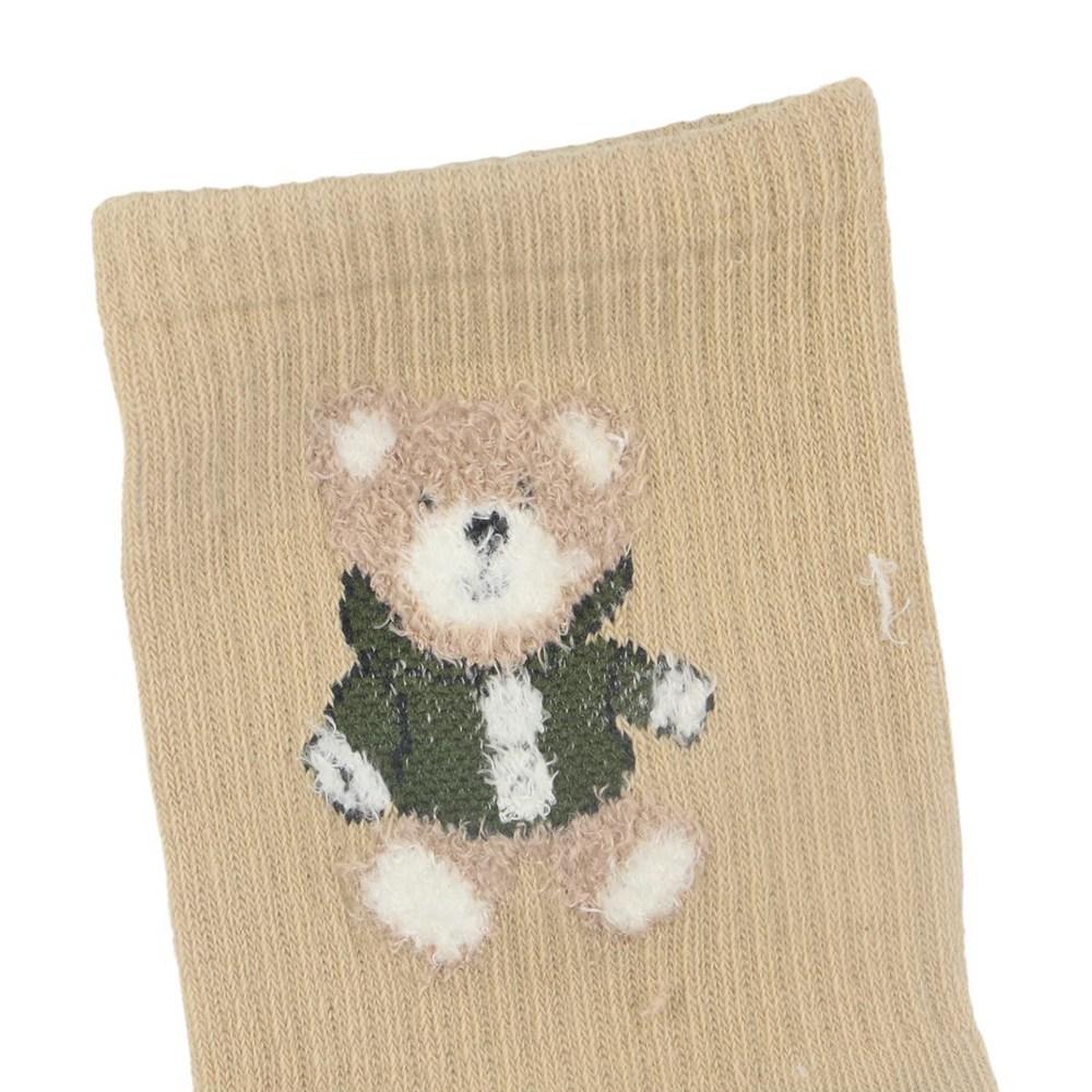 Cartoon Bear Patten Korean Style Socks Middle Tube Hosiery Girls Cotton Socks College Style Hosiery