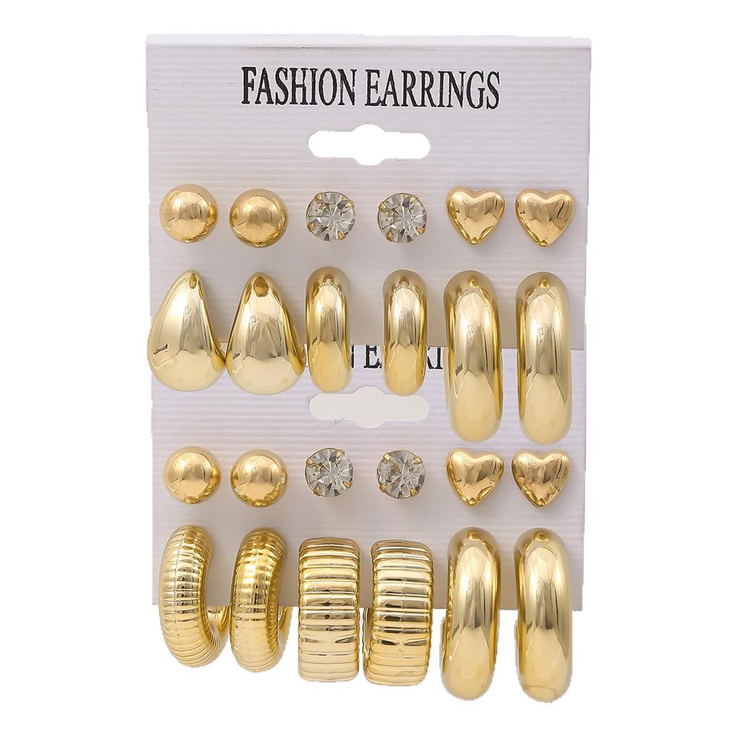Hot-selling premium earrings, love water drop women's earrings set, multiple pairs of CCB twist earrings.