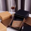 13x13x5.5cm Brown Kraft Paper Covered Cardboard Box Cardboard Travel Ring Necklace Earring Packaging Organizer Boxes  Black Men's Belt Packaging Box