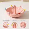 Umbrella Shaped Ceramic Fruit Bowl with Fork Stainless Steel Fork Large Capacity Creative Fruit Plate Reusable with 6 Forks
