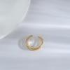 Double Layer Open Ring: Japanese-Korean Design in Gold & Silver