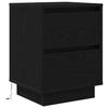 VidaXL Table de chevet avec lumières LED noir 38x34x50 cm, table de nuit, table de lit, table d'appoint, armoire de lit, 861285