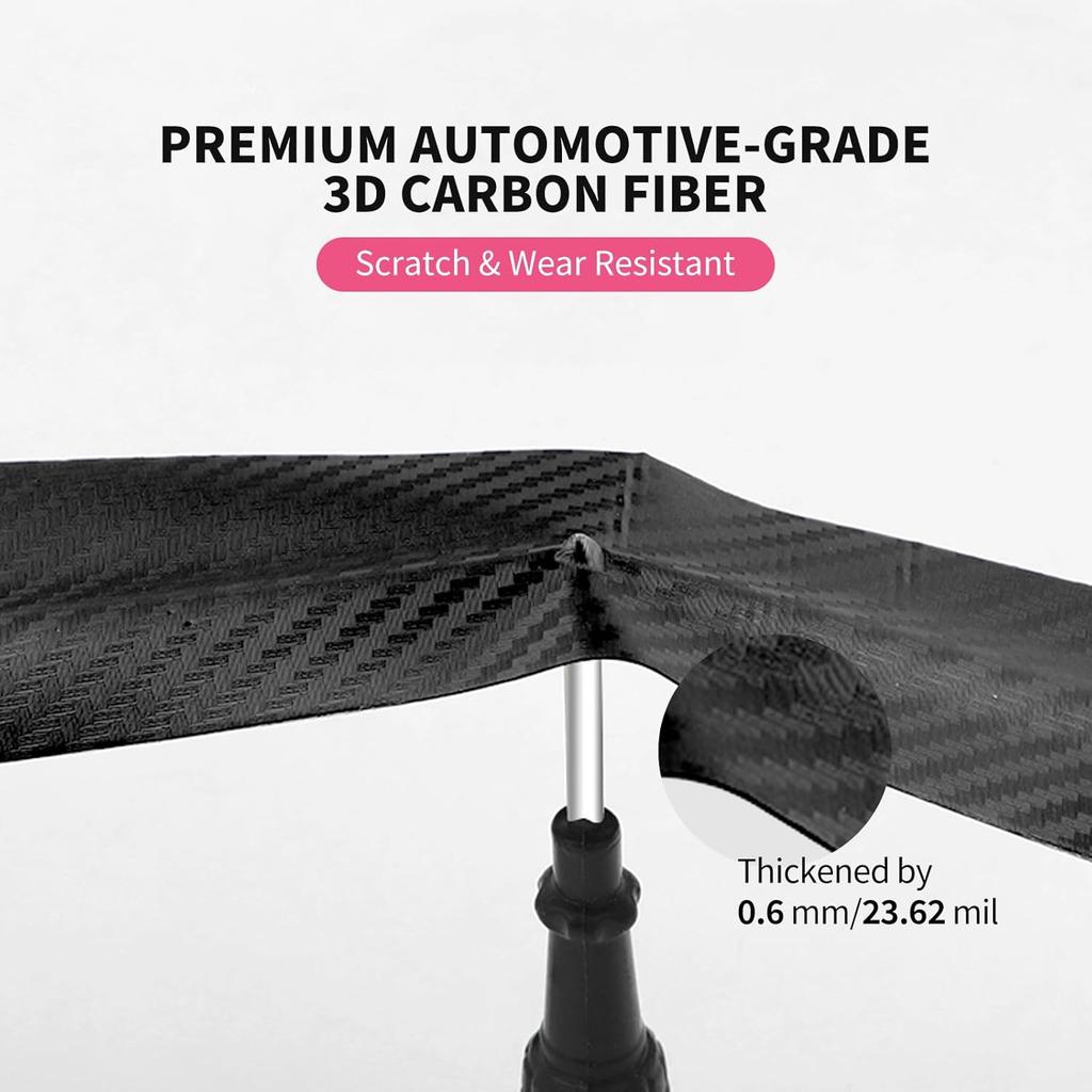 Carbon Fiber Vinyl Wrap For Cars Door Protector Edge Guards 0.6Mm Thick 33Ft Length Multi Width Options Universal Fit Hood Trunk Dashboard Motorcycle