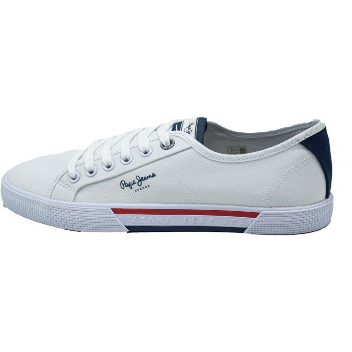 Baskets basses blanches en toile Pepe Jeans Blanc