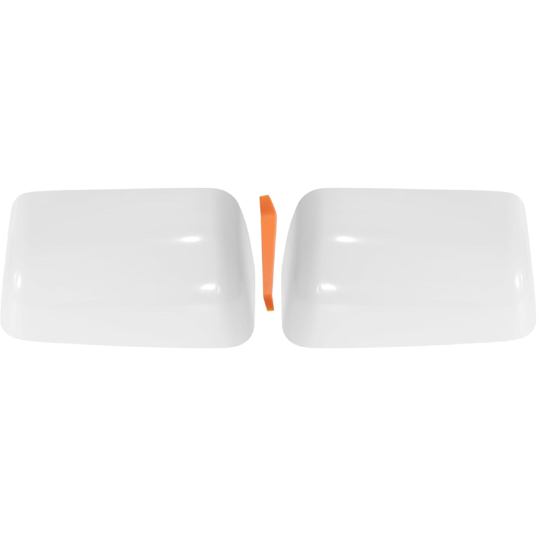 

Motoforti 2Pcs White Top Half Mirror Cover Cap for Ford F250 F350 F450 F550 Super Duty 2008-2016 Exterior Door Tow Mirror Cap Cover for Ford F-150