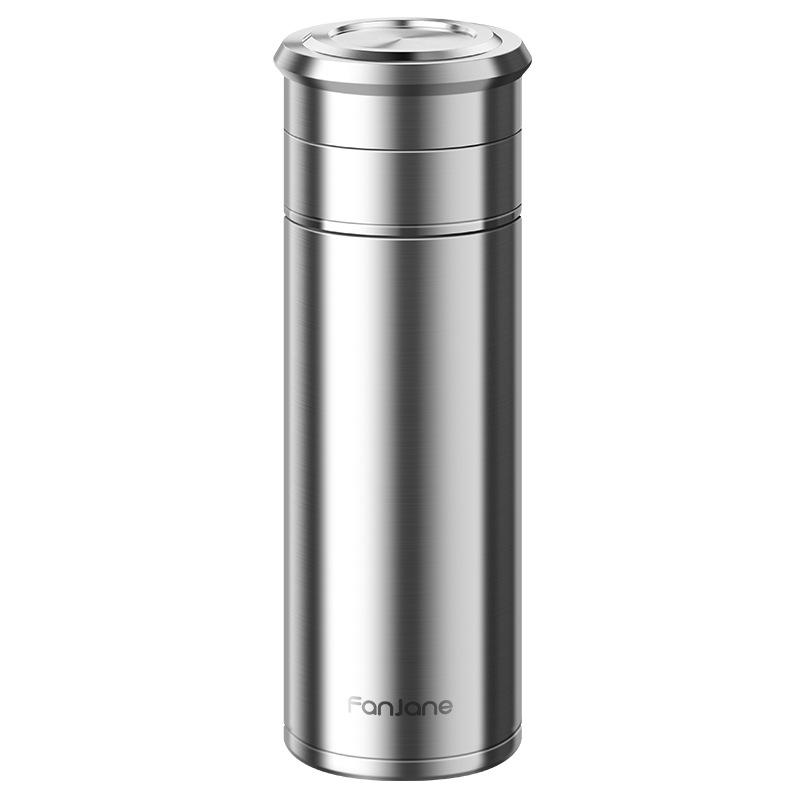 Stainless Steel Thermal Cup with Tea Separator and Portable Lanyard for Men