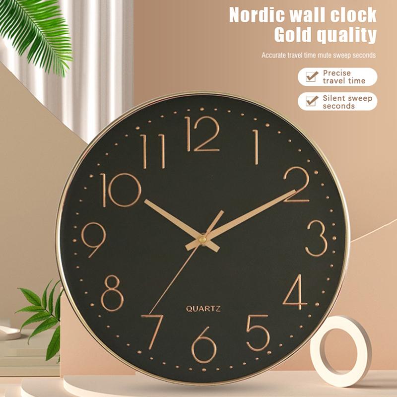 Orologio da Parete 12 Pollici Design Moderno Legno Nordico Soggiorno Meccanismo Silenzioso Camera da Letto Cucina Ufficio Orologi Brevi Meccanismo