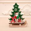 Décorations de Noël Pièces de Bois Peintes de Noël Bricolage Pièces de Voiture Traîneau Puzzle Mosaïque Cadeau