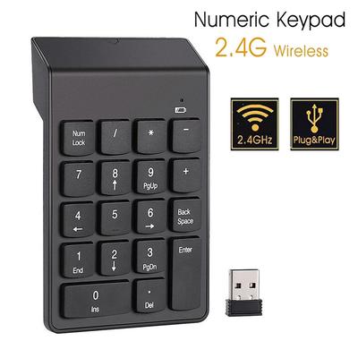 Bezprzewodowa 2.4G Mini USB 18 Klawiszy Klawiatura Numeryczna Klawiatura Do PC Laptopa