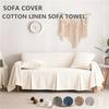 Nordic Style Solid Color Sofa Towel Simple Slipcover for Living Room Sofa Cover with Skirt 1/2/3/4 Seater Four Seasons Universal