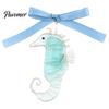 Artisanal Coastal Style Gifts Handmade Sea Glass Ocean Ornaments, 2D Wire Wrapped Christmas Tree Decoration, Story Collection Decor Turtle Octopus