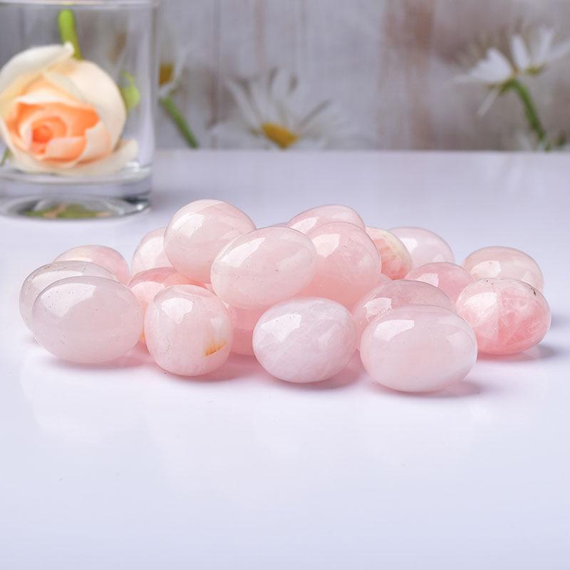 Natural Rose Quartz Tumbled Stone Ornament - Mineral Specimen for Teaching and Popular Science, Gemstone Bathtub Decor.