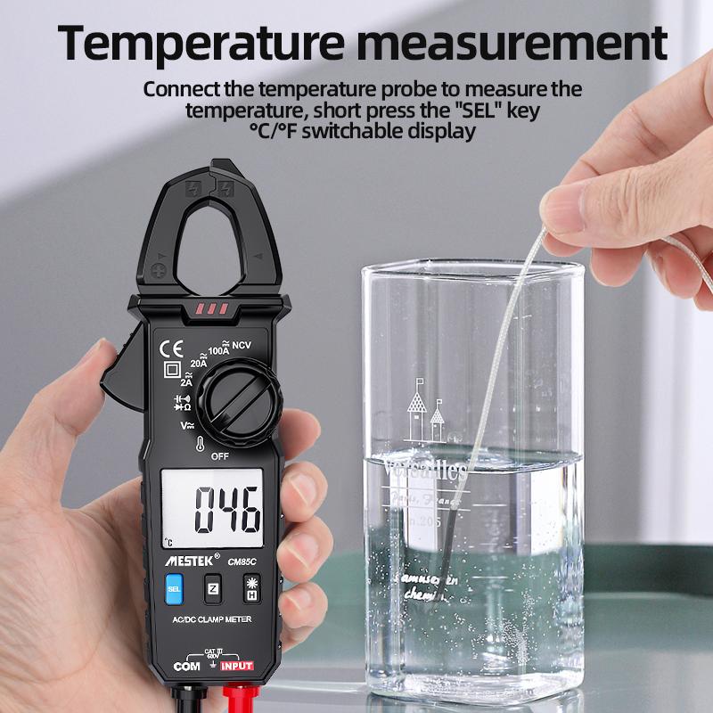 Mini Clamp Meter Auto Range 100A 600V NCV High Precision Multimeter Protable Digital Clamp Meter With Temperature Probe
