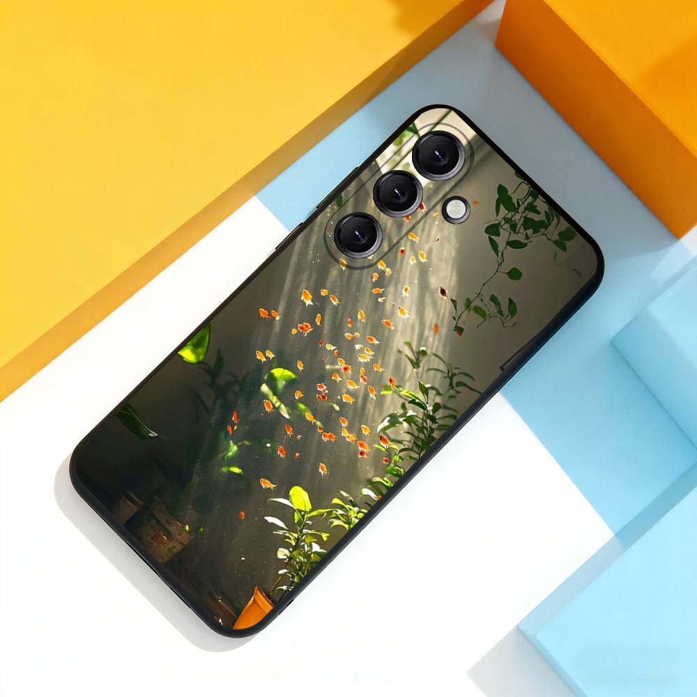 Stylish Art Koi Fish For Samsung Galaxy A 22,71,53,52,51,72,73,5G,Note,J7,8,9 Phone Case Soft Black Cover