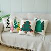Festive Fluffy Christmas Tree Throw Pillow Cover Embroidered Holiday Cushion Cover Christmas Decorative Sofa Pillow Covers 45x45