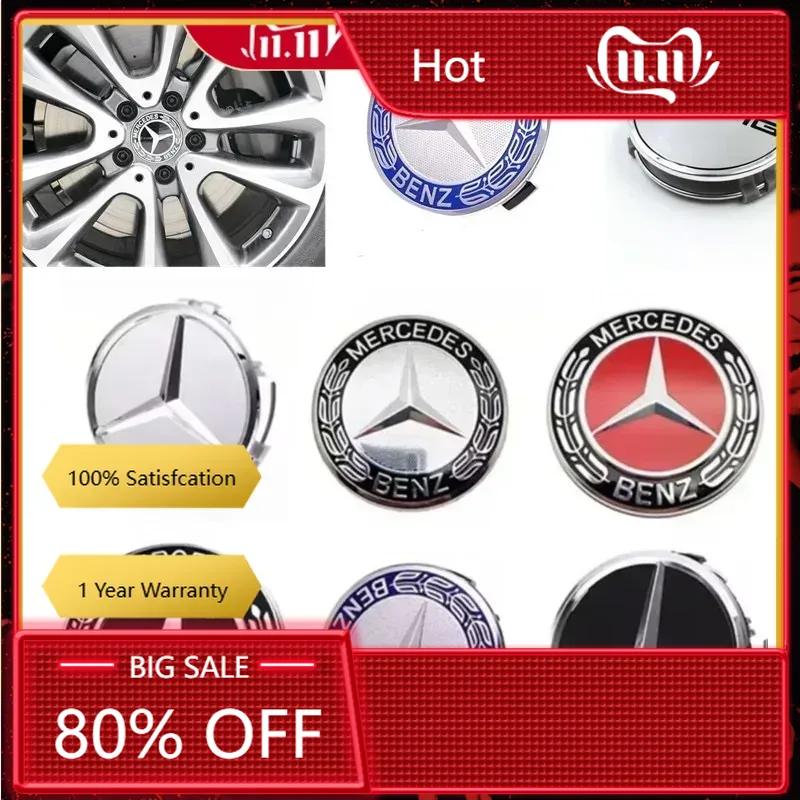 Nytt för Mercedes Benz 4 st 75 mm Bilfälgscenterkåpor Navkåpor Emblem Tillbehör för Mercedes benz AMG C E S GLE CLC Klass W204