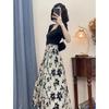 JK&JS Elegant French Style Patchwork Long Dress