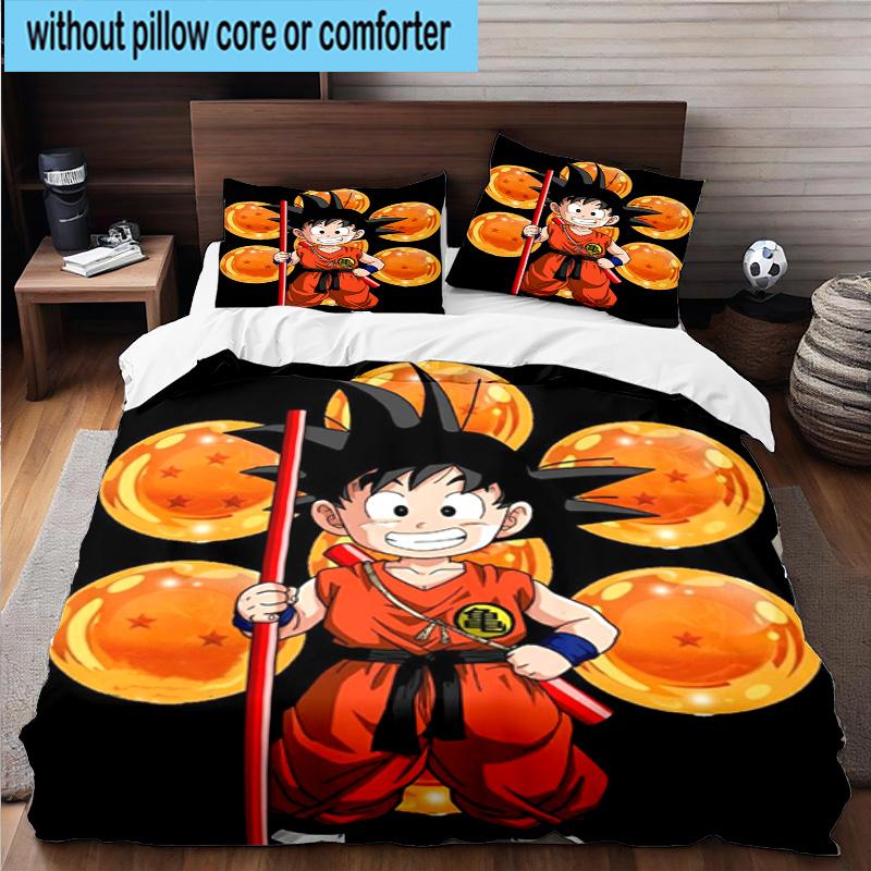 3PCS Goku Anime 3pcs Bedding,Including 3PCS Duvet Cover And 2pcs Pillowcases Perfect for Christmas,Ideal for Bedroom, Dormitory