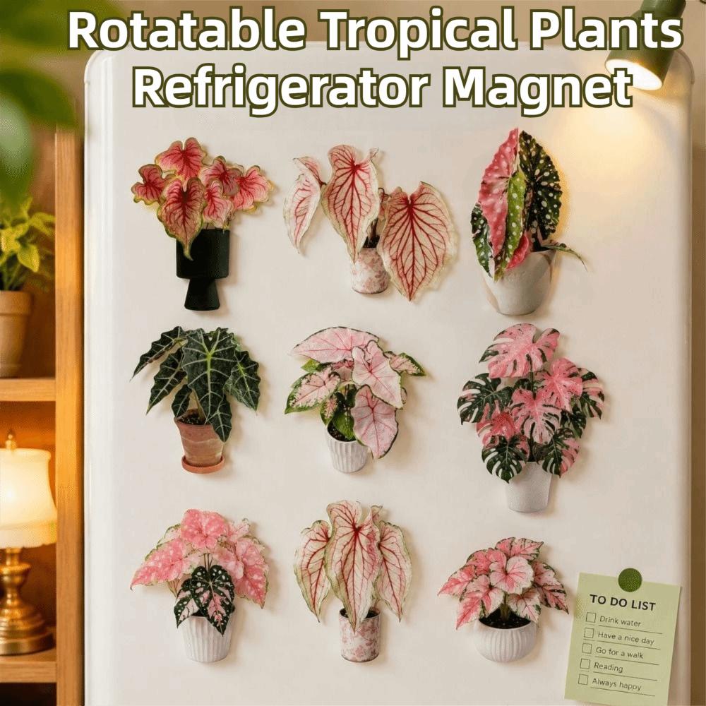 3D Artificial Plant Fridge Stickers Magnets Waterproof Mini Plant Fridge Magnet  Fridge Decor