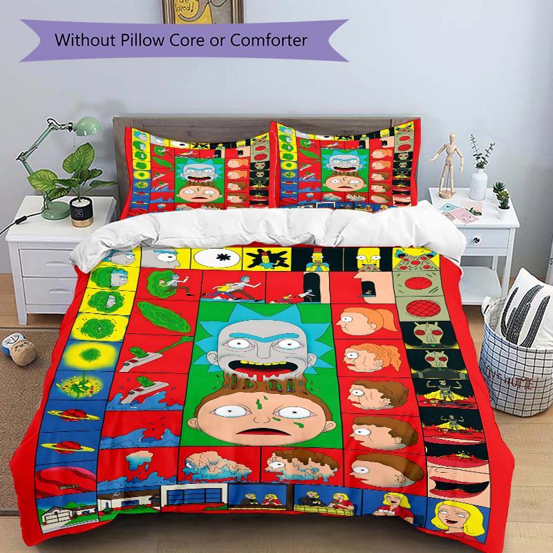 Colorful Chaos Comic Strip Adventure Print 3Pcs Bedding Setduvet Cover With 2 Bedropillowcase Home Birthday Gift