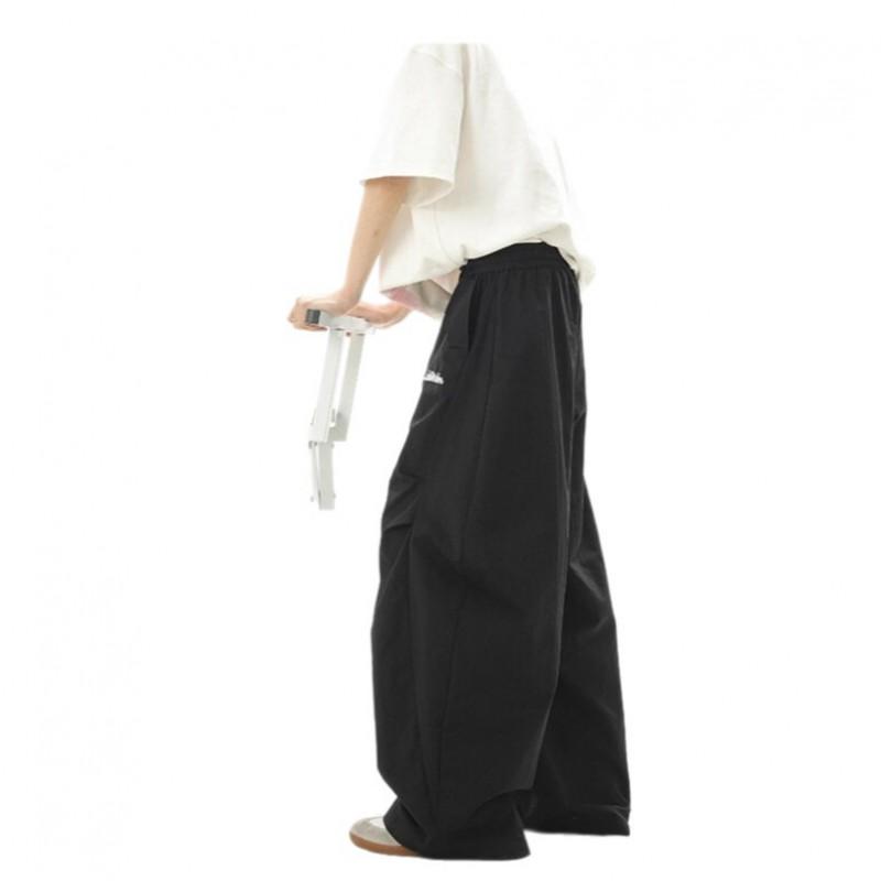 Mens Thin Quick-Dry Parachute Pants Loose Wide Leg Street Dance Casual Trousers