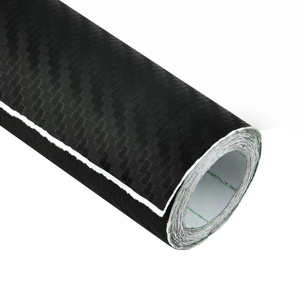 3D Car Film Sticker Decals Matt Black Vinyl Wrap 50x200cm Carbon Fiber Part Portable Replacement Replaces Sale Useful