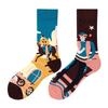Asymmetric Colorful Christmas Cotton Socks for Couples