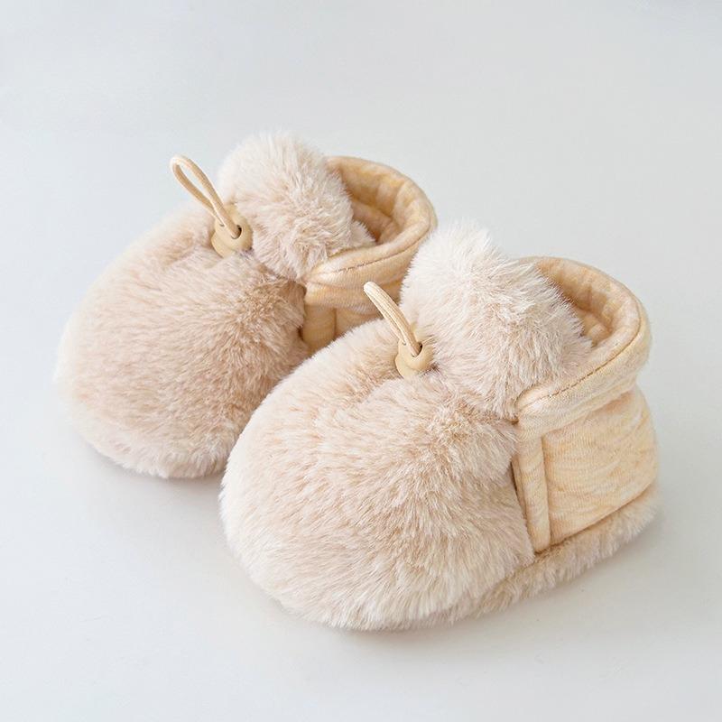 Newborn Winter Booties Thermal Soft Sole Shoes Plush Fleece Lined Prewalkers for Baby Boy Girl Warm Anti-Slip First Walkers