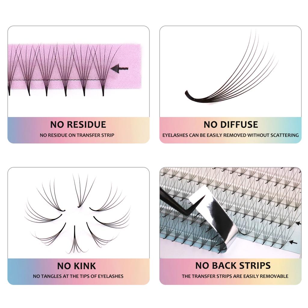 AGUUD New Style Super Narrow Thin Pointy Base Premade Lash Fans 4D 5D 6D 7D 8D XL Tray PBT Russian Volume Lashes Extension Fans