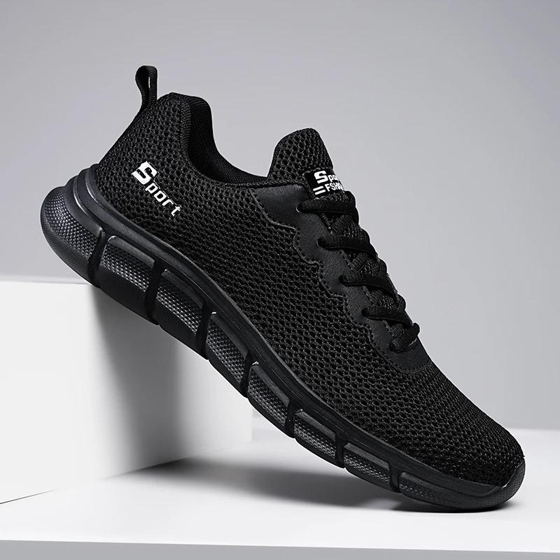 

Мужская спортивная обувь Легкие кроссовки для бега Прогулки Повседневная дышащая обувь Нескользящая Удобная черная Размер 48 Zapatillas Hombre 39