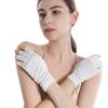 Aiyuga Limited Edition Silk Gloves for Women, Fingerless, Cut-Out Fingertips, Perfect for Sleeping, Hand Care, Skin Irritation, Sun Protection, Smartp