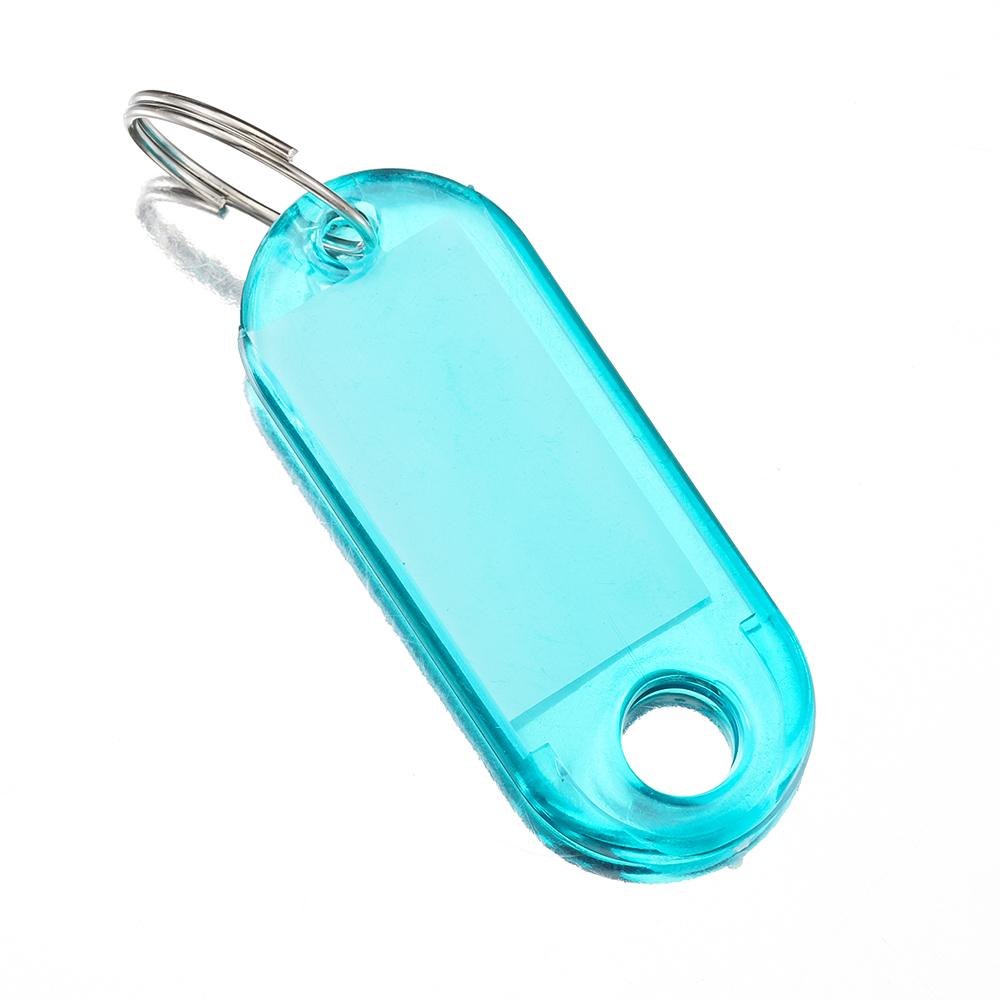 10pcs Coloful Key Tags Plastic Split Key Ring Paper Labels Clear Windows Flexible Key Organizer DIY Item Identifiers Luggage Tag
