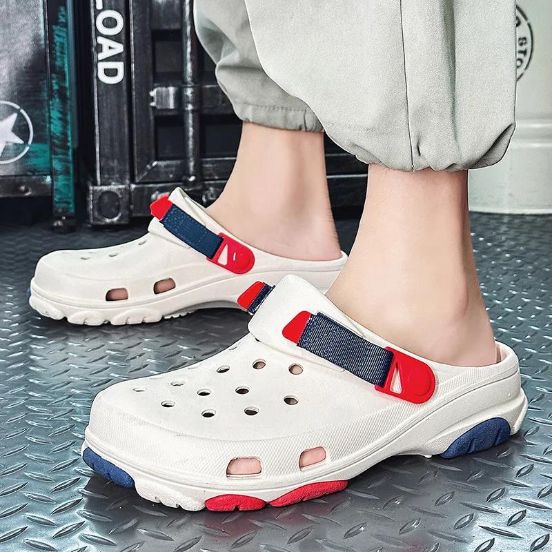 Summer Trendy Hollow Out Sandals Couple Outdoor Casual Shoes Beach Wear Korean Style Plus Size Slippers