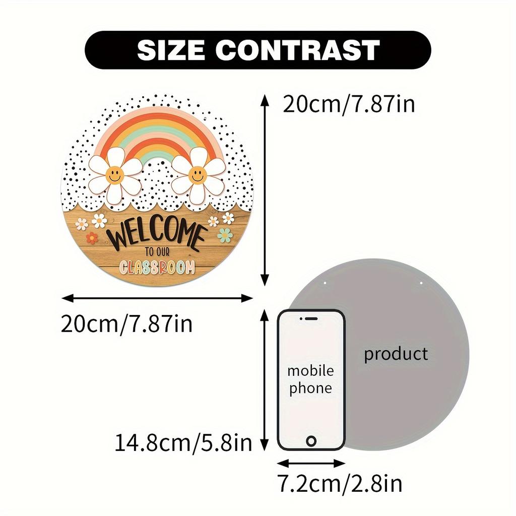 Willkommen in unserem Klassenzimmer" Holzschild - Klassischer Stil, Wanddeko für die Schulanfangszeit