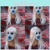 Ghost Latex Female Cosplay Mask With White Hair For Haunted Decorations House