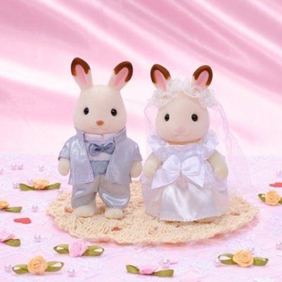 EPOCH Sylvanian Families Шоколадный Кролик Прекрасная Свадебная Пара Набор