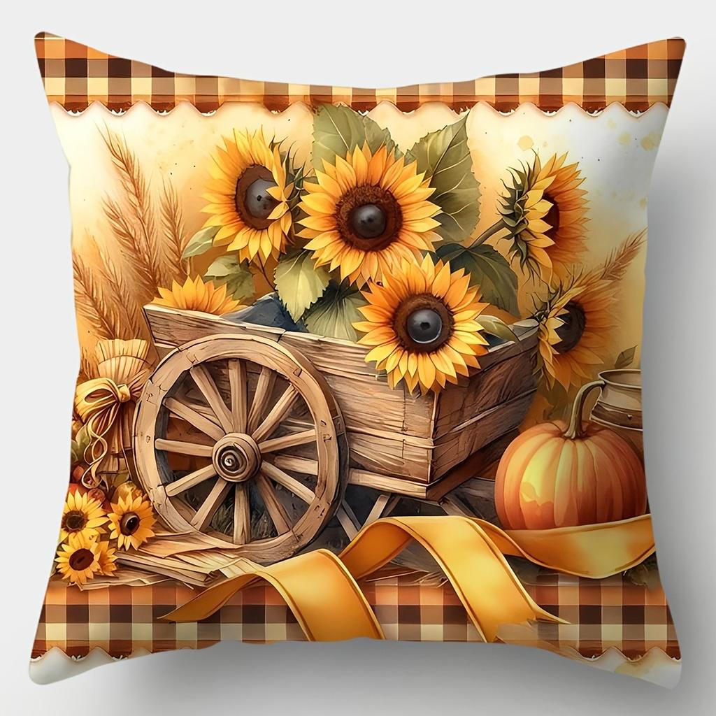 Blue Summer - Style PillowcaseBedroom Living Room Sofa Home Decor Polyester Cushion Cover with Zipper