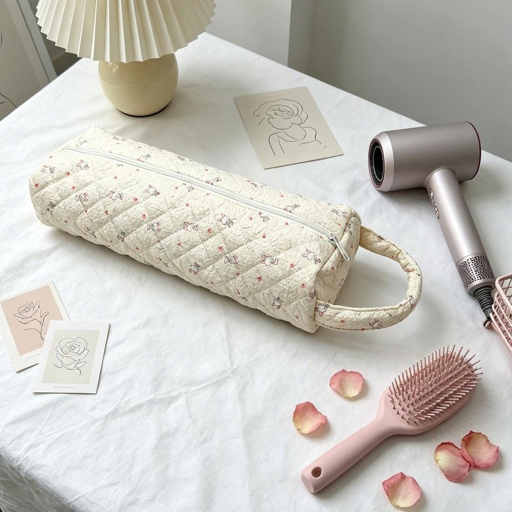 

Quilting Cotton Hair Dryer Storage Bag Large Capacity Dustproof Curler Storage Bag with Handle Hair Dryer Protective Case