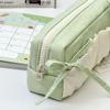 Cloud Toast Ribbon Bow Pencil Case, White-Green, Xiaohongshu Inspired