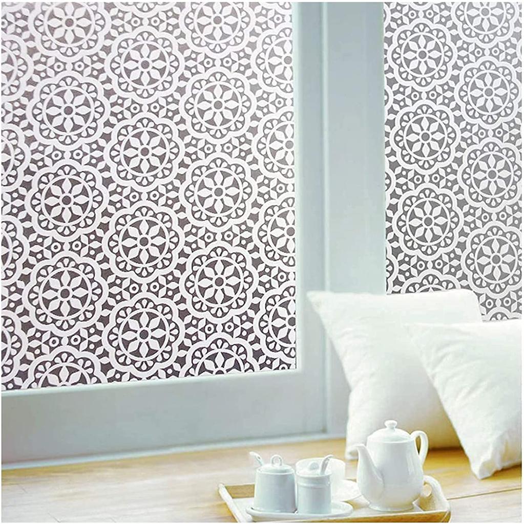 Matte Frosted Decorative Window Film Privacy UV Protection Stained Glass Vinyl for Home Static Cling Self Adhesive Film