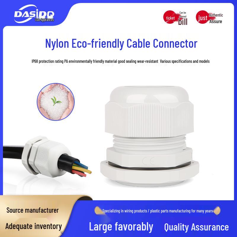 Umweltfreundliche PA-Nylon-Flammhemmende Wasserdichte Kabelverschraubung mit G-Typ NPT-Dichtung