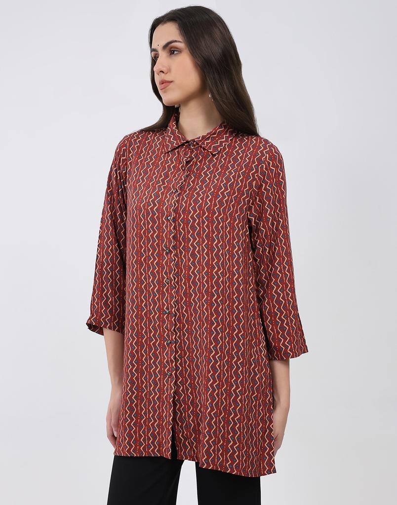 MONTE CARLO Women's Collar 3/4 Sleeve Kurti