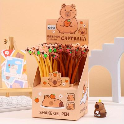 Schulanfangssaison 48 Stück 0,5 mm Cartoon Capybara Styling Neutralstift hochwertiger Geschenkstift Schülerpreisstift kreative Schreibwaren
