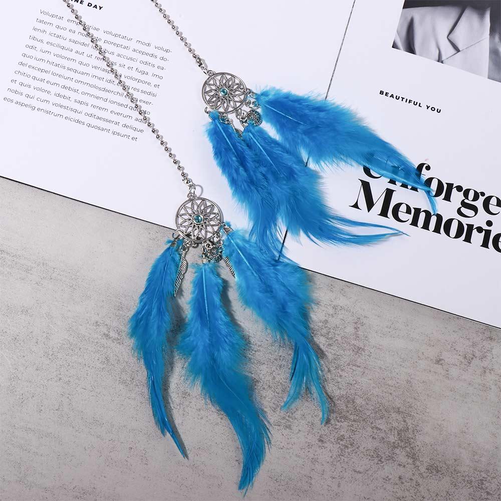 Rearview Mirror Car Ornament Handmade Dreamcatcher Dream Catcher Wind Chimes Feather Car Pendant