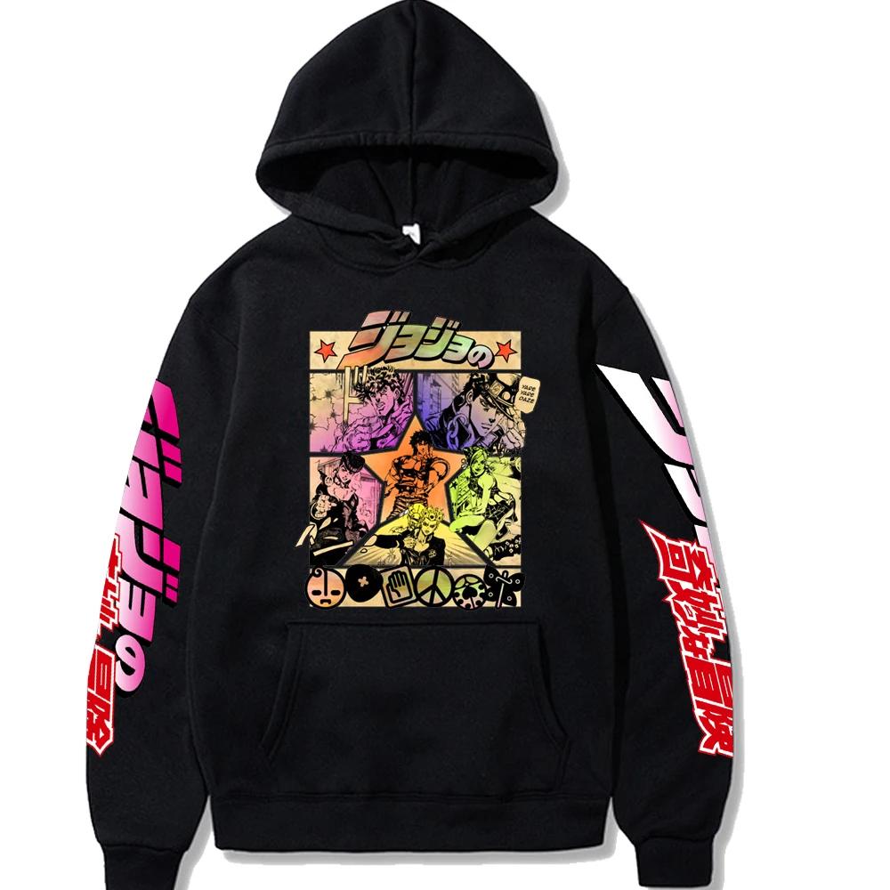 

Harajuku Anime JOJO s Bizarre Adventure Pattern Print Zipper Hoodie Fall and Winter Streetwear Stylish Casual Sports Sweatshirt 3XL