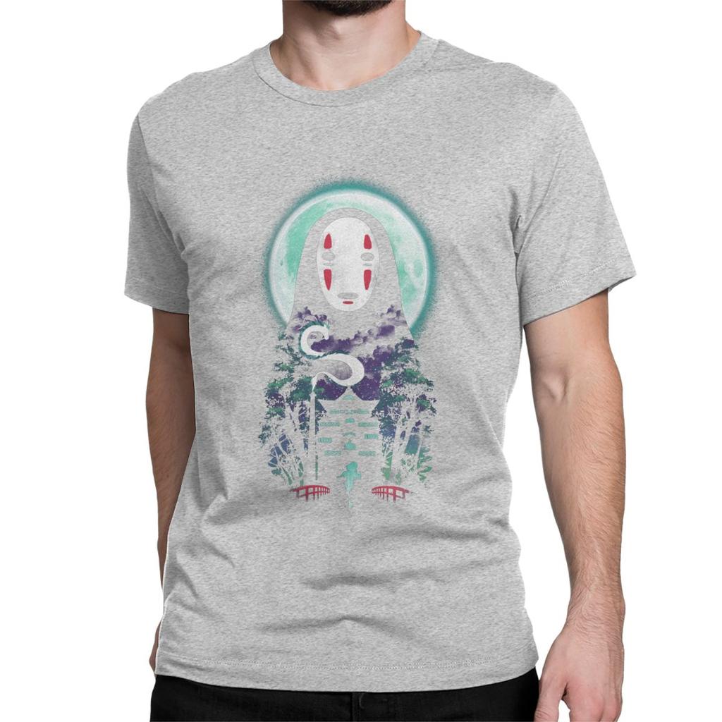 Hipster Forest Spirit T Shirts For Men Crew Neck T Shirts Spirited Away Ghibli Short Sleeve