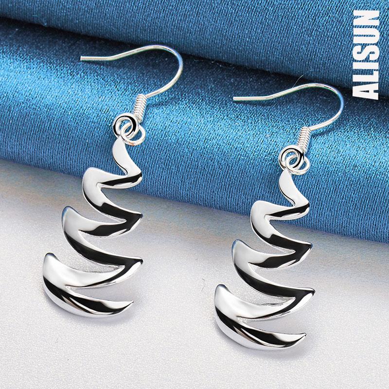 925 Sterling Silber Halbmond Anhänger Piercing Ohrringe Modischer Hochzeitsschmuck