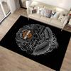 """Schwarzer Teppich mit Harley-Davidson-Logo und Adler-Grafikdesign"" Geeignet für den Einsatz als Anti-Rutsch-Matte für Wohnzimmer, Schlafzimmer, Sofas"""