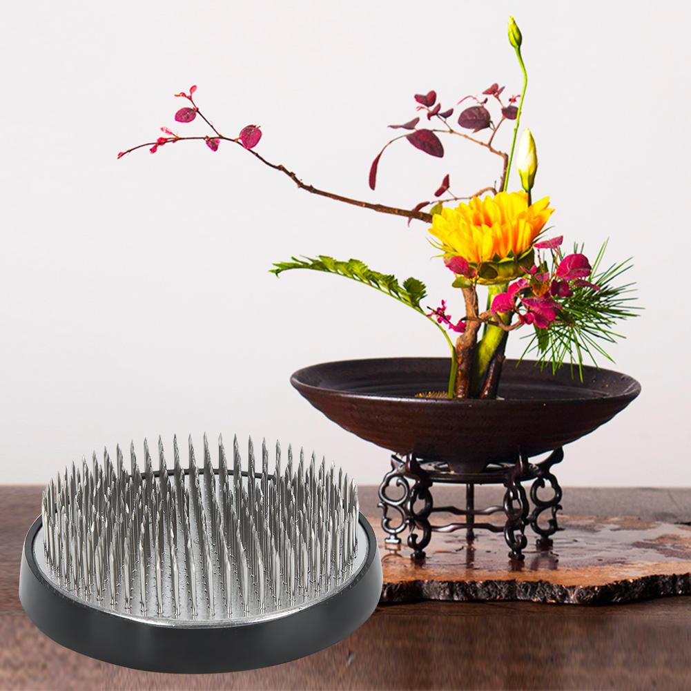 Japanese Style Round Kenzan Flower Arrangement Holder Needle Arranging Tool AccessoriesStainless