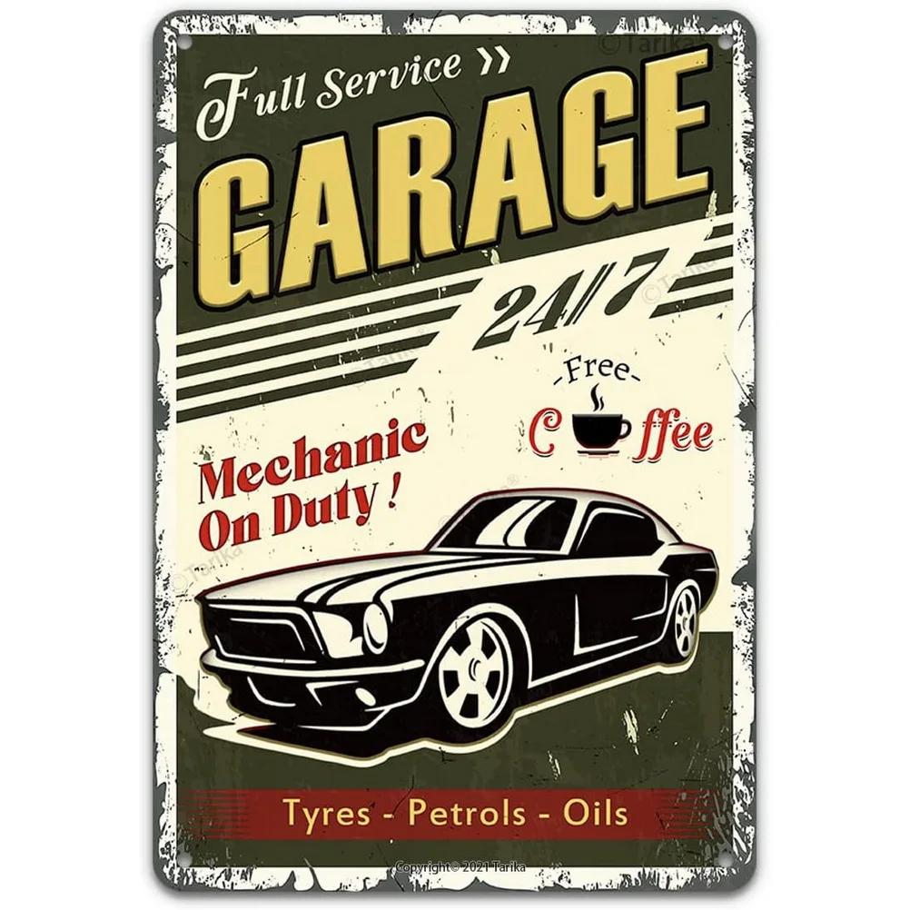 Metal Tin Signs Plaque Pinup Garage Service Wall Decoration Vintage Posters Iron Painting for Man Cave Home Cafe Garage Club Bar